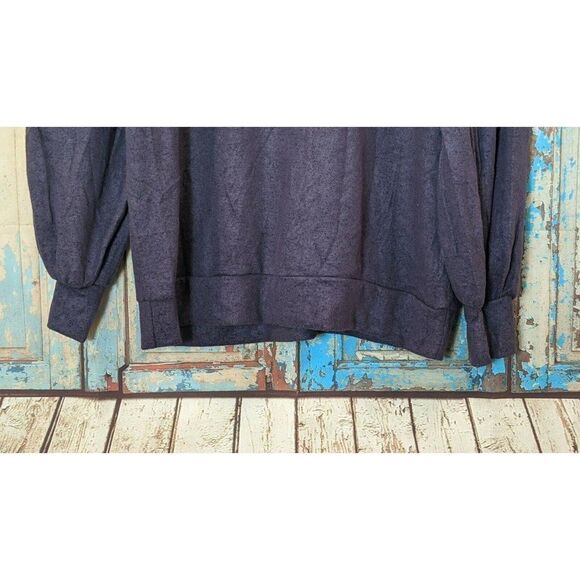 Riah Fashion Womens Small Purple Mock Neck Long Sleeve Pullover Sweater Top - Picture 4 of 7